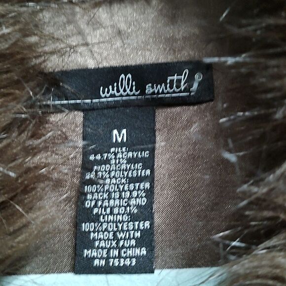 Willi Smith brown faux fur vest Sz M - Picture 5 of 5